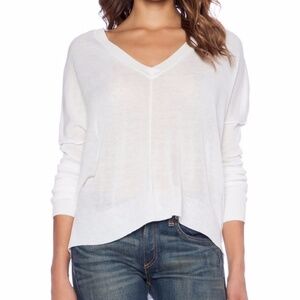 John + Jenn | Knit Top Womens White Rib Trim